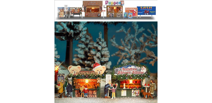 1060 Busch Twee verkoopkramen H0