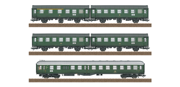 23389 Trix Personenwagenset Ombouwrijtuigen Deutsche Bundesbahn (DB) DCC Verlichting en geluid