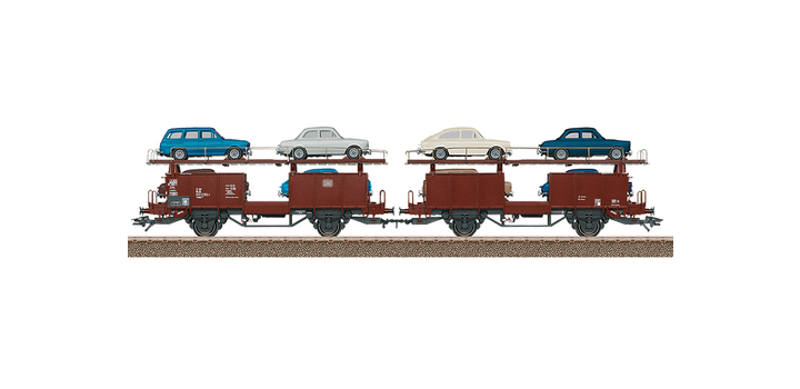 24332 Trix Autotransportwagen Laaes belading van modelauto's VW type 3 1500 en 1600 DB