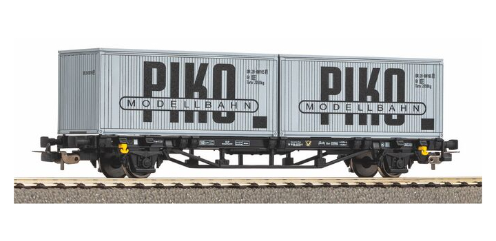 27709 Piko Containerdraagwagen DR IV 2 x 20ft Container VEB PIKO