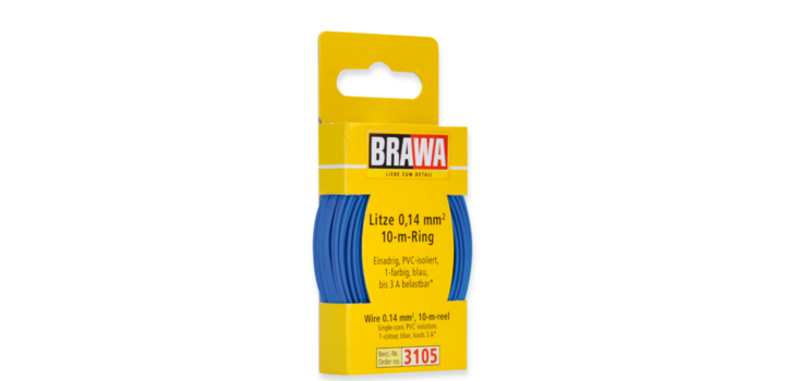 3105 Brawa draad Blauw 0,14 MM? 10 meter
