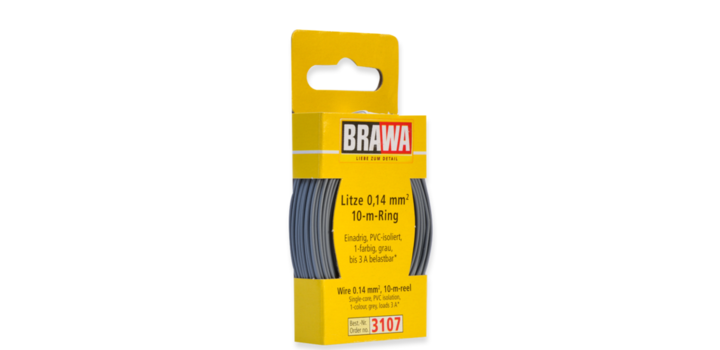 3107 Brawa draad Grijs 0,14 MM? 10 meter