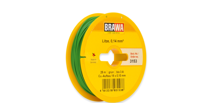 3153 Brawa draad Groen 0,14 MM? 25 meter