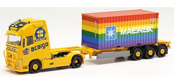 315364 Herpa Volvo FH Gl. XL C.Sz. Acargo 10 J. + 20 ft. Maersk Rainbow 1:87