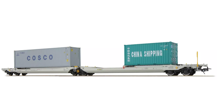 36546 ESU Pullman AAE NL Taschenwagen Bauart Sdggmrs COSCO - CHINA SHIPPING