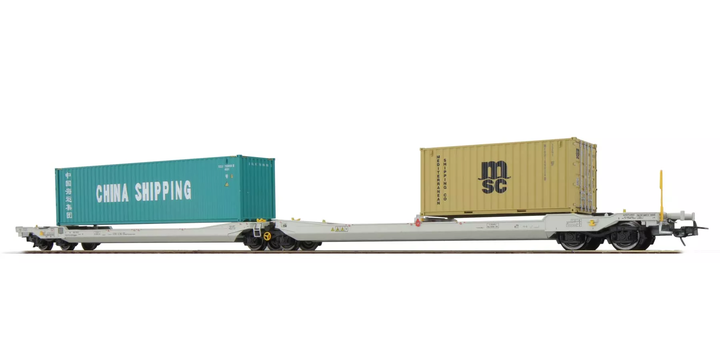 36550 ESU Pullman NL-RN Taschenwagen Bauart Sdggmrs CHINA SHIPPING - MSC