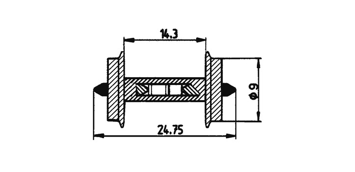 40187 H0 Roco wielstel met weerstand, 9mm, 2 stuks