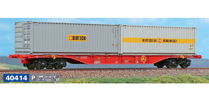 40414 ACME Rail Cargo Austria Containerdraagwagen Type Sgnss60 2x 30ft. Bulktainer 
