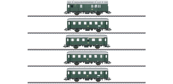 23225 Trix Set personenrijtuigen Deutsche Bundesbahn met verlichting DCC