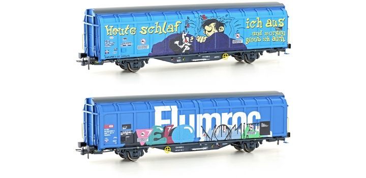 H45103 Hobbytrain H0 Schiebnewandwagen Hbbillns SBB Graffiti-Serie (1)
