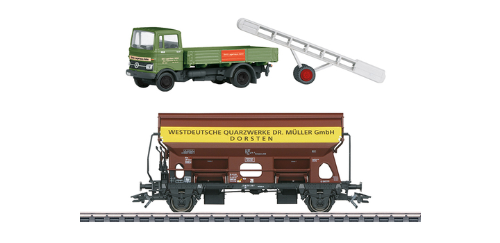 46302 Marklin Zwenkdakwagen Tdgs met toebehoren DB