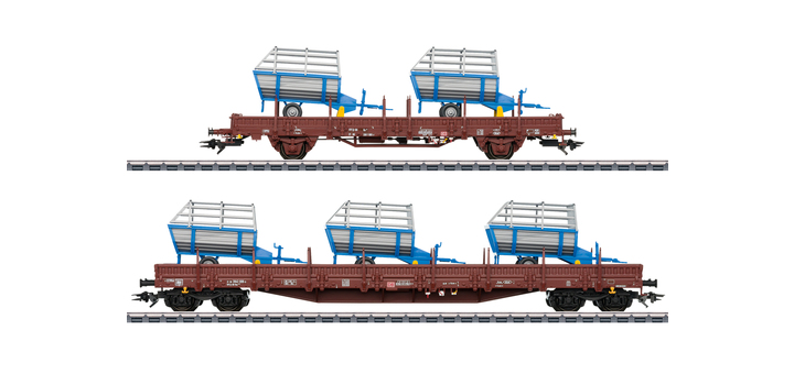 46407 Marklin Set goederenwagens met landbouw machines nr.2