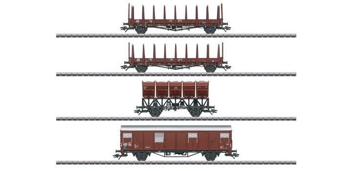 46662 Marklin 4-delige set goederenwagens DB