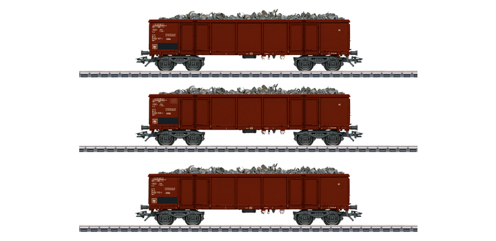 46899 Marklin Set hogeboordwagens schroottransport Eaos SJ Zweden