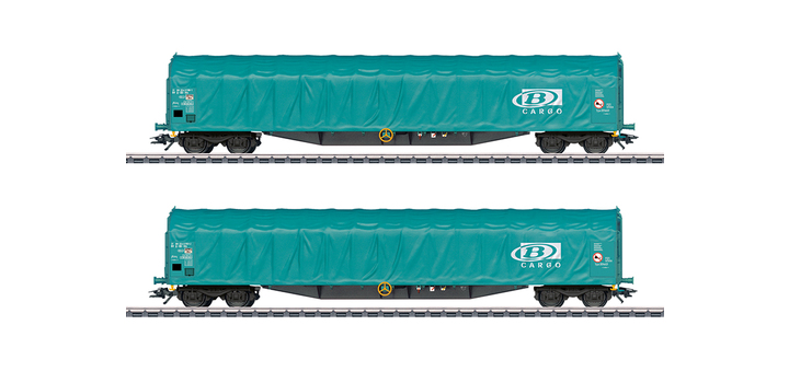 47164 Marklin Set Schuifwand wagons met zeildoek type Rils B-Cargo SNCB