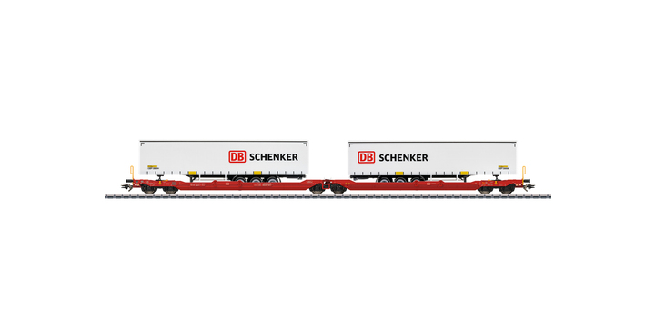 47470 Marklin Dubbele containerwagen type Sdggmrss 738 DB Schenker