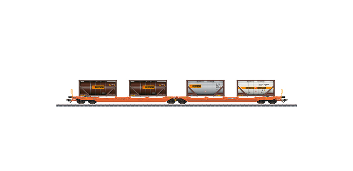 47471 Marklin Dubbele containerwagen type Sdggmrss 738 Wascosa