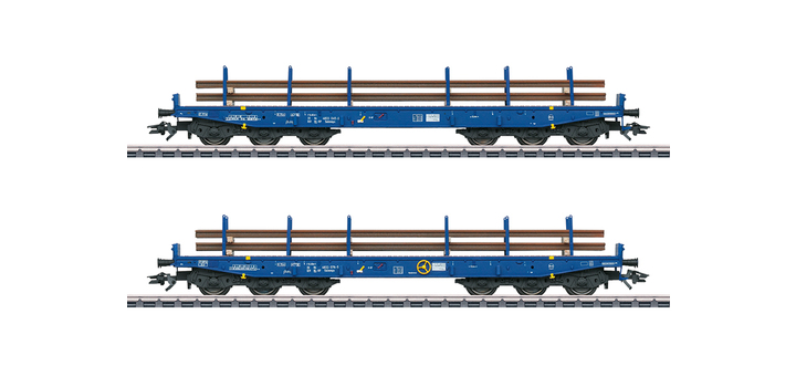 48659 Marklin Set zwaartransport wagons voor het vervoer van spoorstaven Railpro