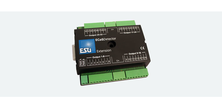 50095 ESU ECoSDetector Output Extension Erweiterungsmodul. Anschlussm?glichkeit f?r 32 Gl?hl?mpchen/LEDs f?r Gleisbildstellpultausleuchtung oder Blocksignale