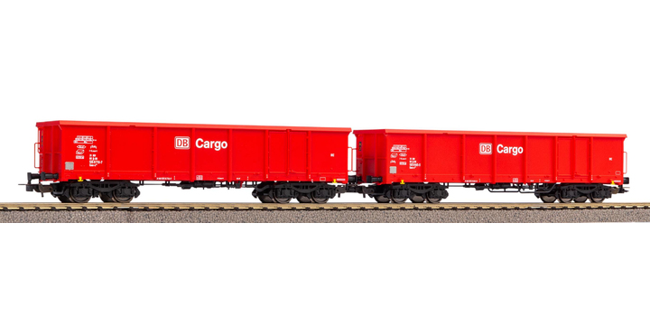 58234 Piko 2-delige set Eaos Hogeboordwagens met zandlading DB Cargo V