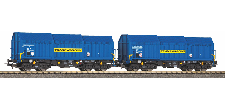 58296 Piko 2-delige Set Teleskophaubenwagen Transwaggon V