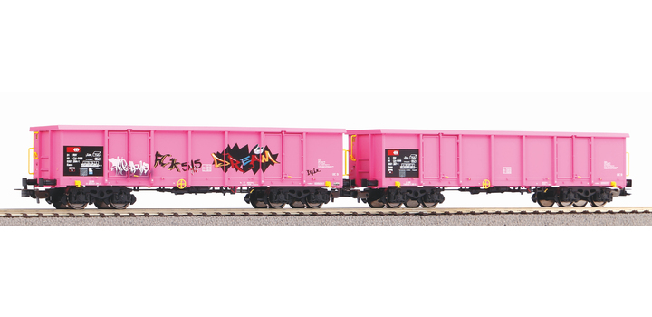 58393 Piko 2-delige Set Open goederenwagens Eaos SBB met Graffiti