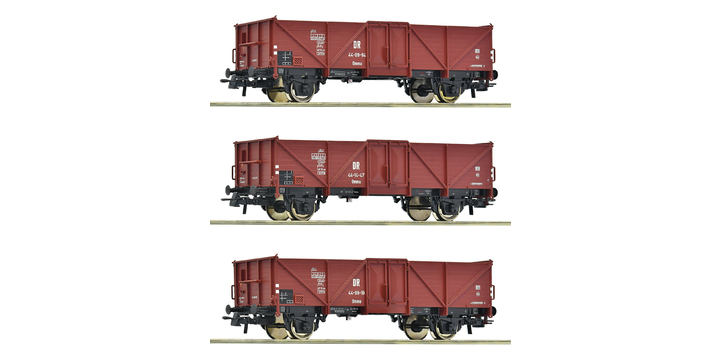 6600115 Roco Set 3-delig Open goederenwagens DR