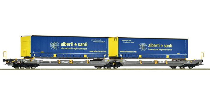 6600137 Roco Doppeltaschen-Gelenkwagen T3000e Hupac Alberti