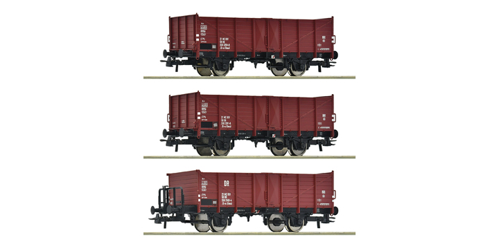 6600146 Roco Set 3-delig Open goederenwagens DR