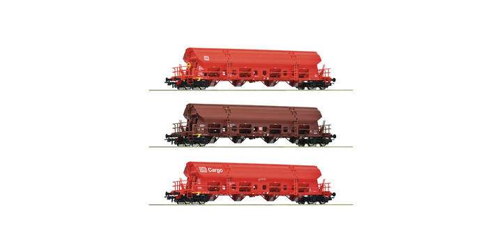6600153 Roco Set 3-delig Zwenkdakwagens DB Cargo