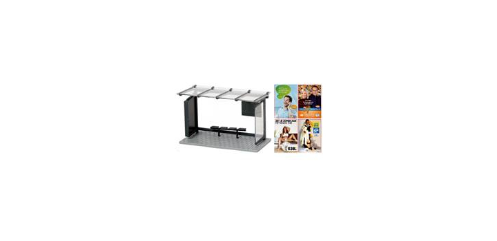 70294 Rietze Bushalte met Nederlandse reclame 1:87