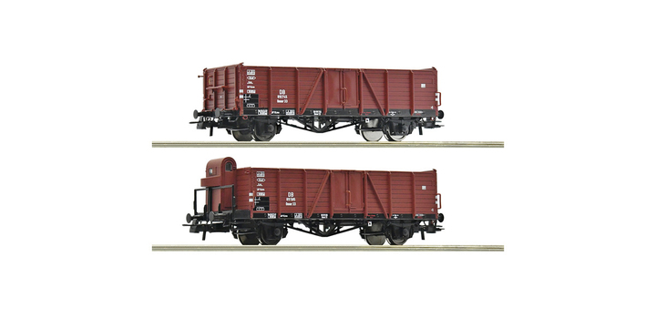 76289 Roco 2-delige set open goederenwagens DB