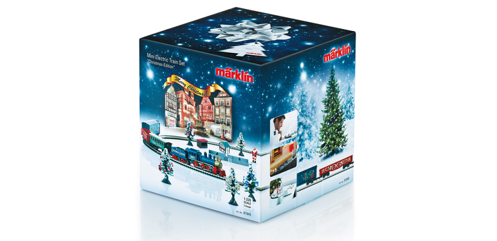 81845 Marklin Z Kerststartset. Goederentrein met railovaal en bijbehorende stroomvoorziening