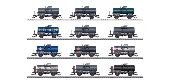 00719 Marklin Display met 12 verschillende Ketelwagens