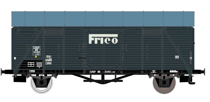 23405 Exact-Train NS X-CHG EUROP 20493 gesloten goederenwagen Frico Ep. III