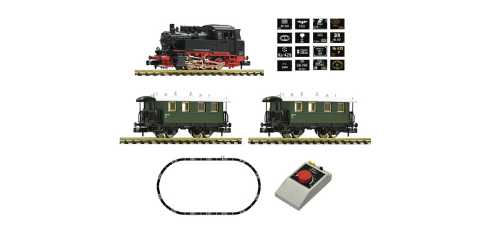 5160003 Fleischmann N Analoge Startset Stoomlocomotief BR 80 met rijtuigen