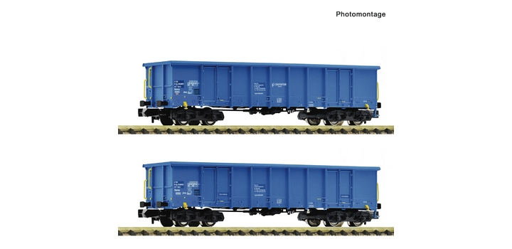 6660095 Fleischmann N Set 2-delig Open goederenwagens Eanos NL Cronifer