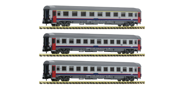 814508 Fleischmann N 3-delige set Eurofima-Wagen SNCB