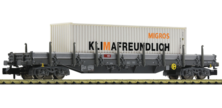 828823 Fleischmann N SBB Containerwagen met MIGROS-Container
