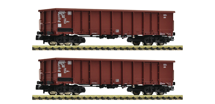 830250 Fleischmann N Set 2-delig Open goederenwagens Eanos 052 DB