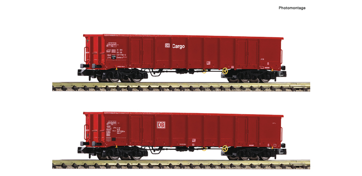830251 Fleischmann N Set 2-delig Open goederenwagens Eanos-x 055 DB Cargo