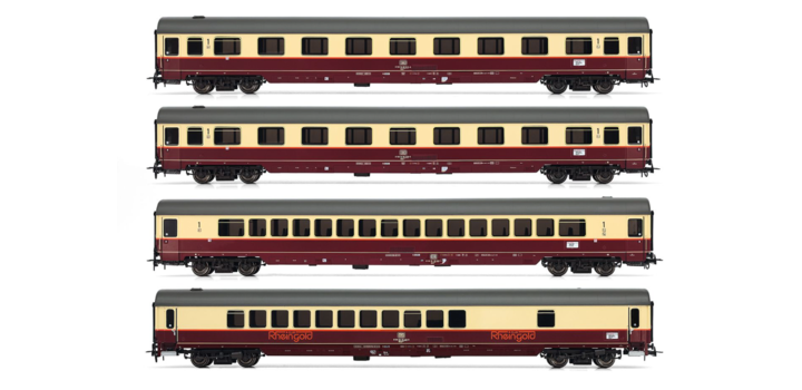 HR4347 Rivarossi DB 4-tlg. Set Reisezugwagen TEE Rheingold Amsterdam-Basel 1983 (2/2)