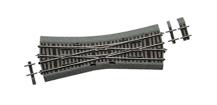 42546 Roco Line met bedding Enkelekruiswissel EKW15
