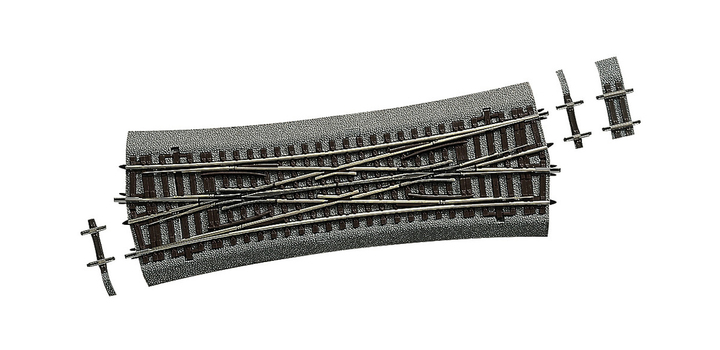 42594 Roco Line met bedding Dubbelekruiswissel DKW15
