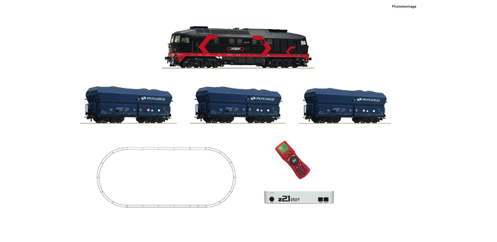 51342 Roco Startset z21 Digitaal Diesellocomotief BR 232 met goederentrein Cargounit PKP