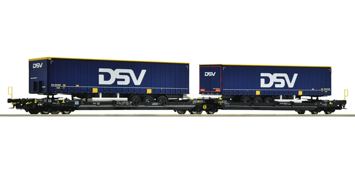 6600034 Roco Doppeltaschen-Gelenkwagen T3000e TX Logistik DSV
