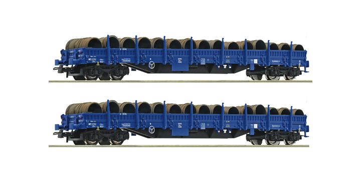 6600099 Roco 2-delige set rongenwagens met lading PKP Cargo