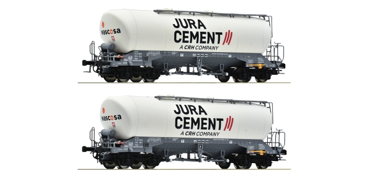 6600191 Roco 2-delige set Silowagen Jura Cement/ Wascosa
