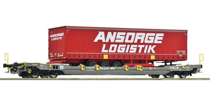6600222 Roco Taschenwagen T5 Hupac ANSORGE LOGISTIK