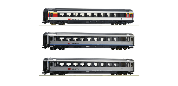 74022 Roco Personenrijtuigenset Set2: EuroCity-Wagen EC 7 SBB